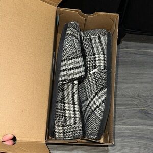 Toms Black and White Plaid Women's Shoes